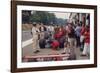 Graham Hill Watches Mechanics Working on a Car, French Grand Prix, Rouen, 1968-null-Framed Photographic Print