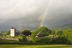 A Rainbow over St. David's Church in the Tiny Welsh Hamlet of Llanddewir Cwm, Powys, Wales-Graham Lawrence-Photographic Print