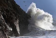 Waves Crash Against the Harbour Wall at Porthcawl, Bridgend, Wales, United Kingdom-Graham Lawrence-Laminated Photographic Print