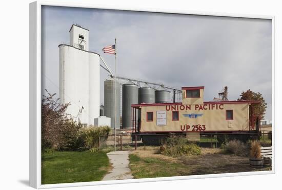Grain Elevator, Hershey, Nebraska, USA-Walter Bibikow-Framed Photographic Print