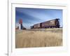 Grain Elevators and Wheat Train, Saskatchewan, Canada-Walter Bibikow-Framed Photographic Print