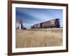 Grain Elevators and Wheat Train, Saskatchewan, Canada-Walter Bibikow-Framed Photographic Print