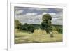 Grain Harvest in Montfoucault, c.1876-Camille Pissarro-Framed Giclee Print