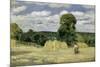 Grain Harvest in Montfoucault, c.1876-Camille Pissarro-Mounted Giclee Print