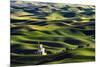 Grain silo and rolling wheat fields viewed from Steptoe Butte, Palouse farming region of Eastern Wa-Adam Jones-Mounted Photographic Print