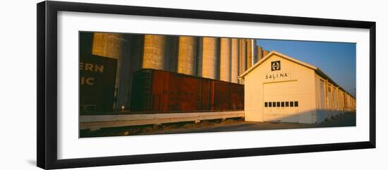 Grain Silo Railroad Station, Salina, Kansas-null-Framed Premium Photographic Print