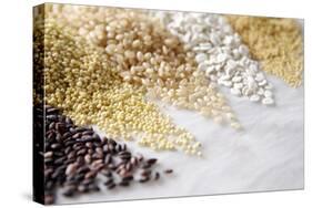 Grain Still Life: Brown Rice, Millet, Rice, Pearl Barley, Amaranth-Amana Images Inc.-Stretched Canvas