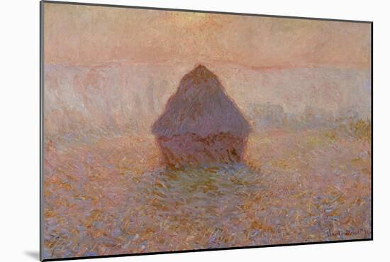 Grainstack, Sun in the Mist, 1891-Claude Monet-Mounted Giclee Print