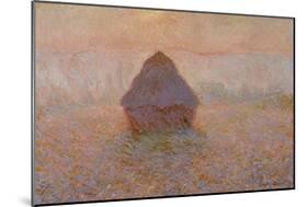 Grainstack, Sun in the Mist, 1891-Claude Monet-Mounted Giclee Print