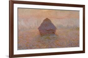 Grainstack, Sun in the Mist-Claude Monet-Framed Premium Giclee Print