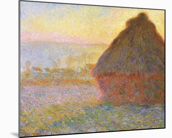 Grainstack (Sunset), 1891-Claude Monet-Mounted Premium Giclee Print