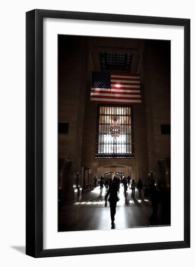 Gramd Central Station American Flag NYC-null-Framed Photo