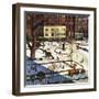 "Gramercy Park", February 11, 1950-John Falter-Framed Premium Giclee Print