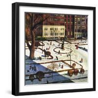 "Gramercy Park", February 11, 1950-John Falter-Framed Premium Giclee Print