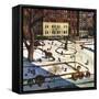 "Gramercy Park", February 11, 1950-John Falter-Framed Stretched Canvas