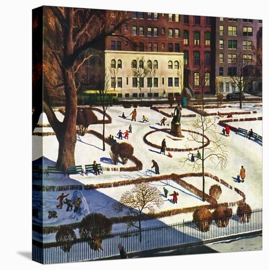 "Gramercy Park", February 11, 1950-John Falter-Stretched Canvas