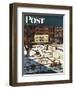 "Gramercy Park" Saturday Evening Post Cover, February 11, 1950-John Falter-Framed Giclee Print