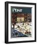 "Gramercy Park" Saturday Evening Post Cover, February 11, 1950-John Falter-Framed Giclee Print