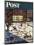 "Gramercy Park" Saturday Evening Post Cover, February 11, 1950-John Falter-Mounted Giclee Print