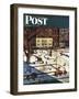 "Gramercy Park" Saturday Evening Post Cover, February 11, 1950-John Falter-Framed Giclee Print