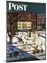 "Gramercy Park" Saturday Evening Post Cover, February 11, 1950-John Falter-Mounted Giclee Print