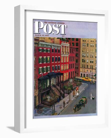 "Gramercy Park," Saturday Evening Post Cover, March 25, 1944-John Falter-Framed Giclee Print