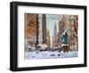 Gramercy Park, Snow,2019,(Oil on Canvas)-Anthony Butera-Framed Giclee Print