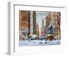 Gramercy Park, Snow,2019,(Oil on Canvas)-Anthony Butera-Framed Giclee Print