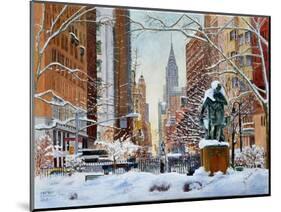 Gramercy Park, Snow,2019,(Oil on Canvas)-Anthony Butera-Mounted Giclee Print