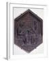 Grammar, Hexagonal Decorative Tile from a Series Depicting the Seven Liberal Arts-Andrea Pisano-Framed Giclee Print