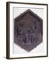 Grammar, Hexagonal Decorative Tile from a Series Depicting the Seven Liberal Arts-Andrea Pisano-Framed Giclee Print