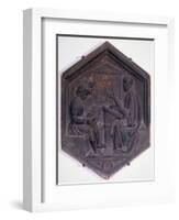 Grammar, Hexagonal Decorative Tile from a Series Depicting the Seven Liberal Arts-Andrea Pisano-Framed Giclee Print