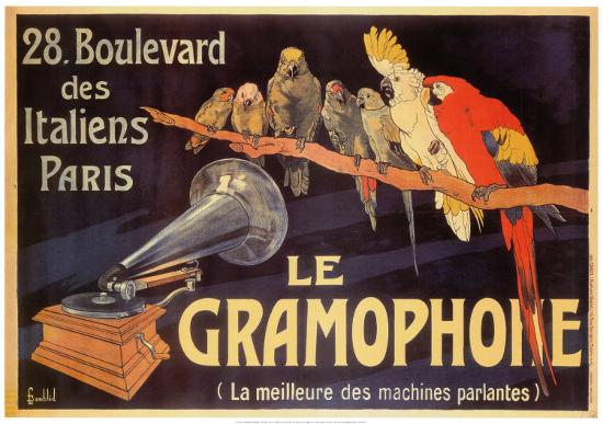 Gramophone-Charles Bombled-Stretched Canvas