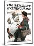 "Gramps and the Snowman" Saturday Evening Post Cover, December 20,1919-Norman Rockwell-Mounted Giclee Print