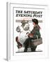 "Gramps and the Snowman" Saturday Evening Post Cover, December 20,1919-Norman Rockwell-Framed Giclee Print