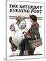 "Gramps and the Snowman" Saturday Evening Post Cover, December 20,1919-Norman Rockwell-Mounted Giclee Print