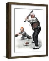 "Gramps at the Plate", August 5,1916-Norman Rockwell-Framed Giclee Print