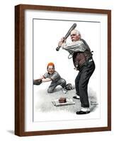 "Gramps at the Plate", August 5,1916-Norman Rockwell-Framed Giclee Print