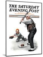 "Gramps at the Plate" Saturday Evening Post Cover, August 5,1916-Norman Rockwell-Mounted Giclee Print