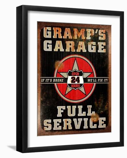 Gramps Garage Rusted Vertical-Retroplanet-Framed Giclee Print