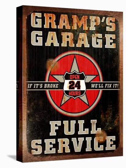 Gramps Garage Rusted Vertical-Retroplanet-Stretched Canvas