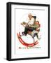 "Gramps on Rocking Horse", December 16,1933-Norman Rockwell-Framed Giclee Print