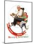 "Gramps on Rocking Horse", December 16,1933-Norman Rockwell-Mounted Giclee Print