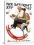 "Gramps on Rocking Horse" Saturday Evening Post Cover, December 16,1933-Norman Rockwell-Stretched Canvas