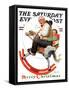 "Gramps on Rocking Horse" Saturday Evening Post Cover, December 16,1933-Norman Rockwell-Framed Stretched Canvas