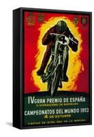 Gran Premio de Espana Vintage Poster - Europe-Lantern Press-Framed Stretched Canvas