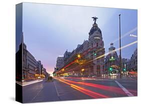 Gran Via and Calle De Alcala, Madrid, Spain, Europe-Angelo Cavalli-Stretched Canvas