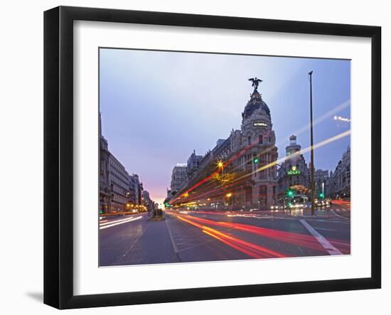 Gran Via and Calle De Alcala, Madrid, Spain, Europe-Angelo Cavalli-Framed Photographic Print