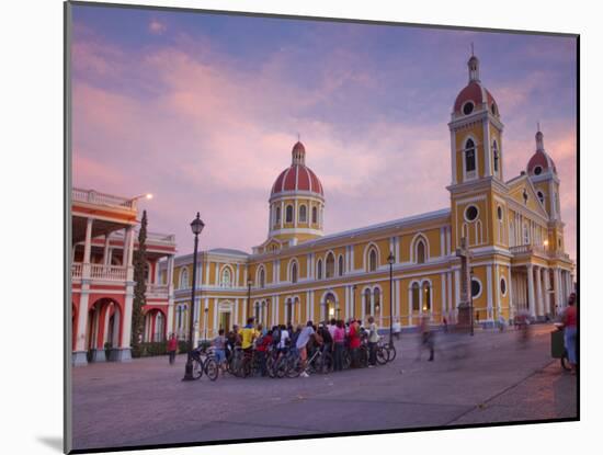 Granada, Park Colon, Park Central, Cathedral De Granada at Sunset, Nicaragua-Jane Sweeney-Mounted Photographic Print