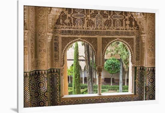 Granada, Spain, Alhambra, Close Up of Architecture in Nasrid Palace-Bill Bachmann-Framed Photographic Print